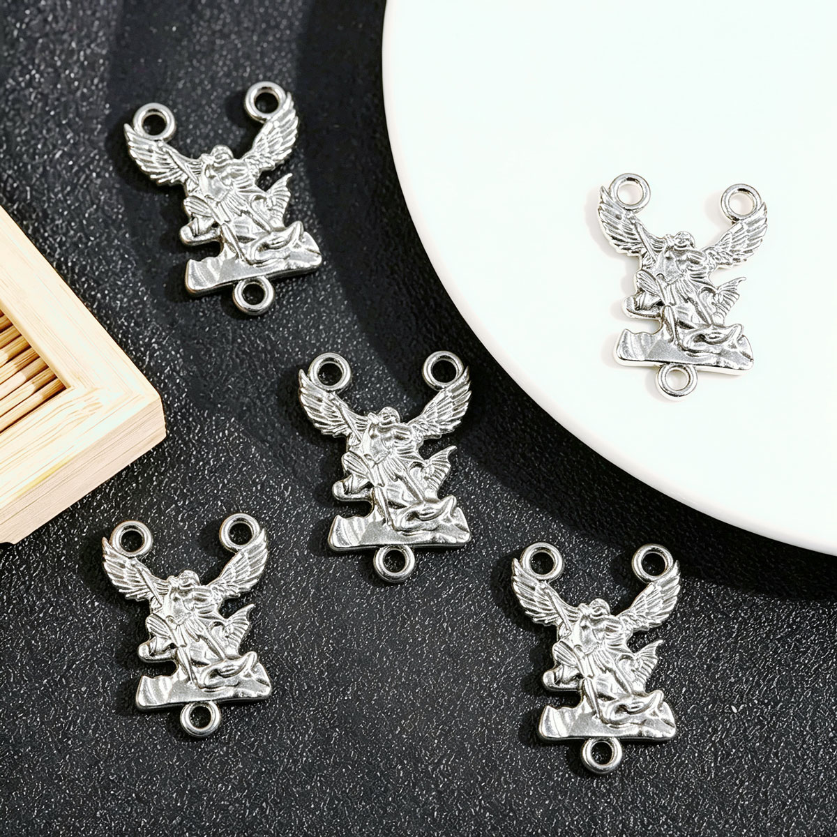 Jewelry Making Michaels - 20Pcs St Michael Archangel Charms, Silver