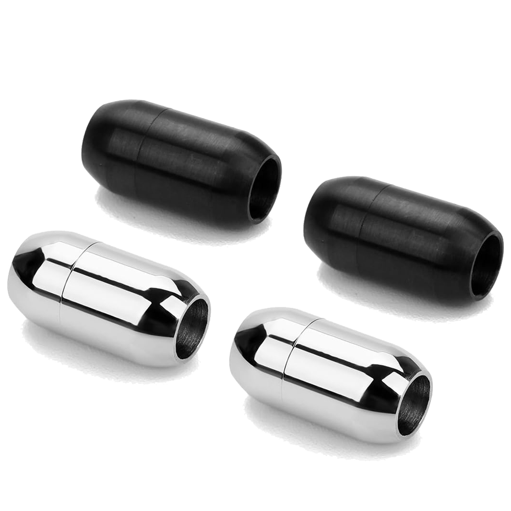 Jewelry Making Hobby - 2pcs Stainless Steel Magnetic Clasp Leather