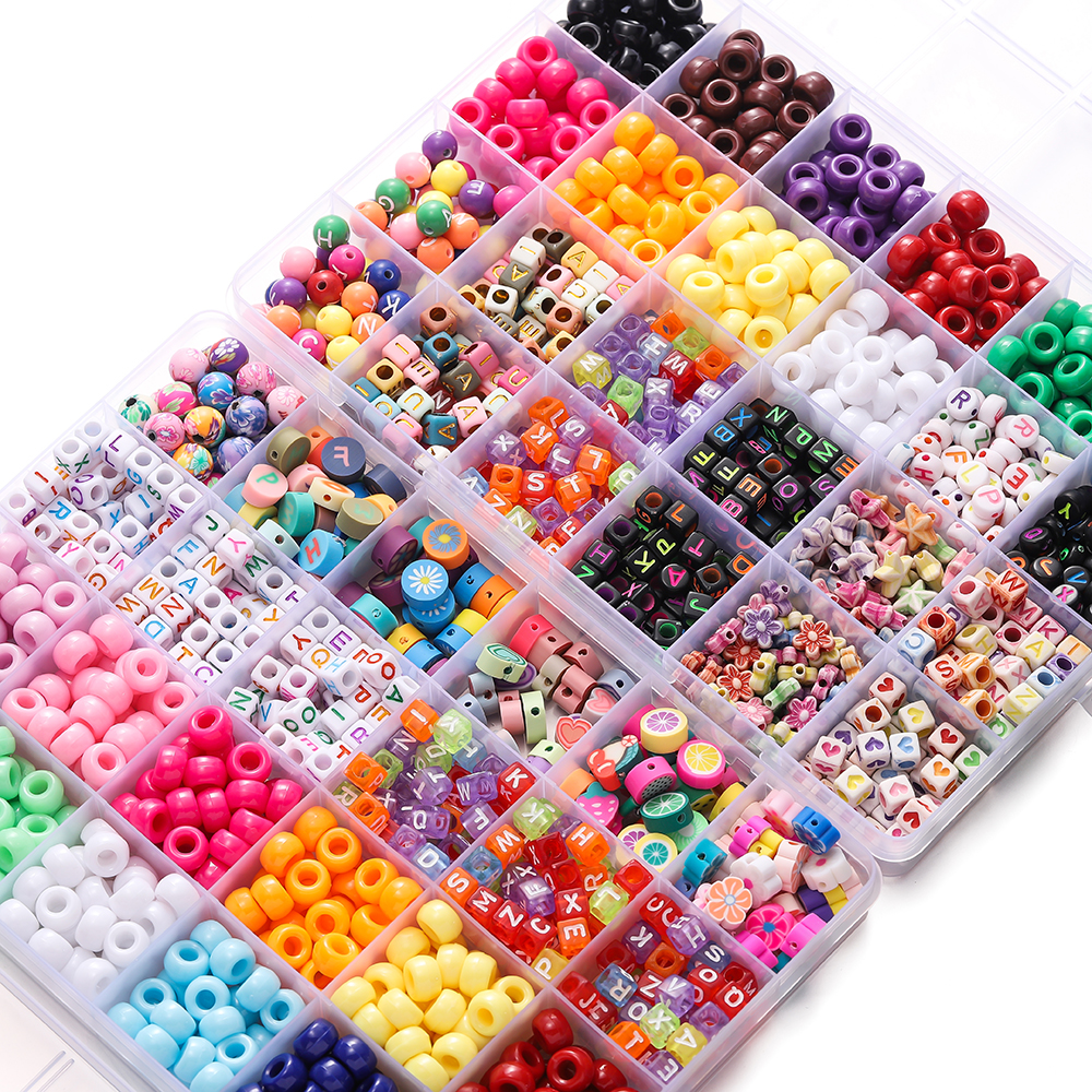 Jewelry Making Basics - 680pcs/Box Colorful Acrylic Pony Bead Square