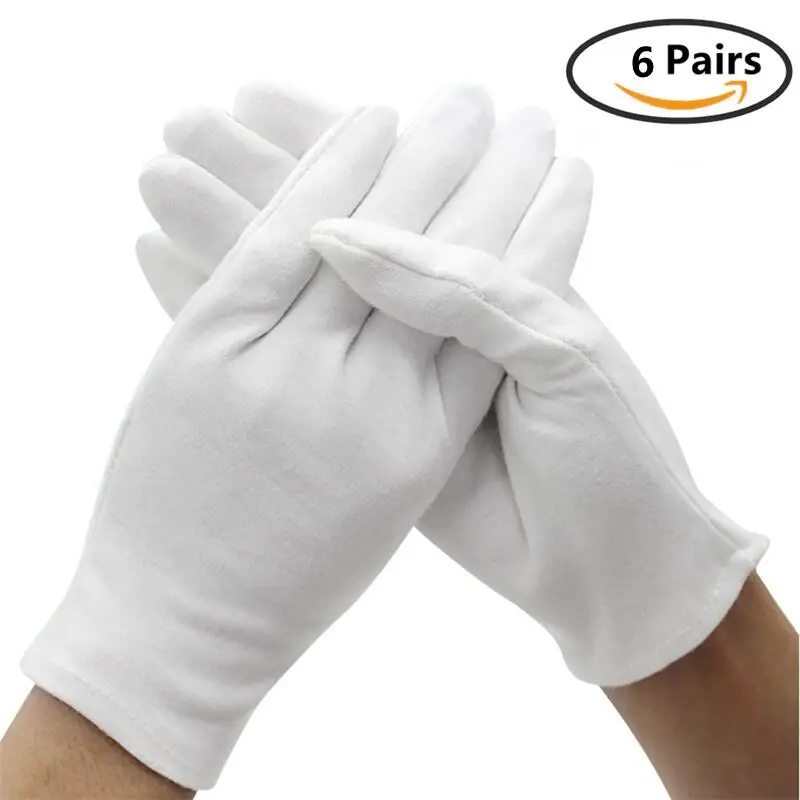 6Pairs White Cotton Work Glove - Jewelry Making Workshop ulasan dan harga