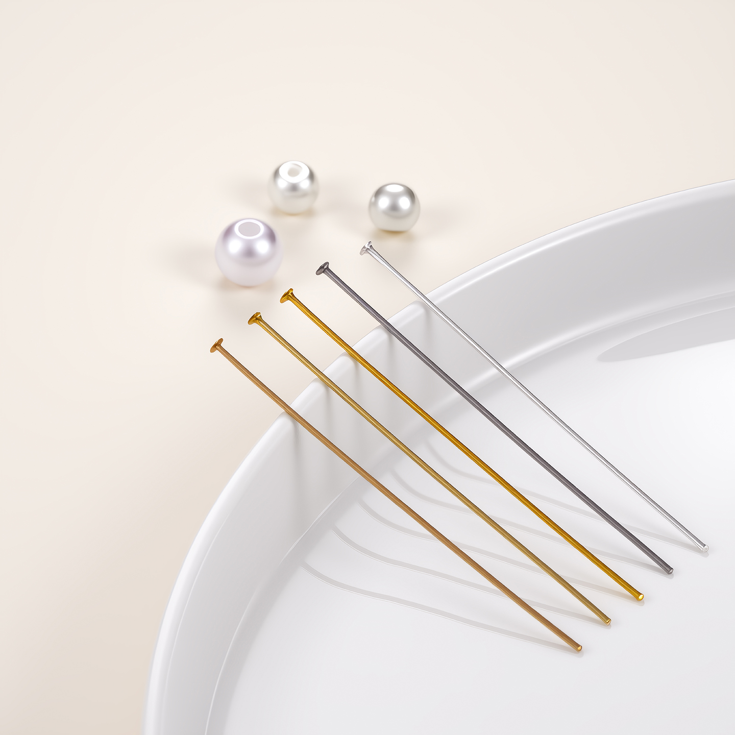 50Pcs 18K Gold Plated Flat Hea - Jewelry Making Eye Pins ulasan dan harga