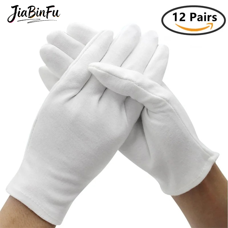 12/6 Pairs Cotton Work Gloves  - Jewelry Making Workshop ulasan dan harga