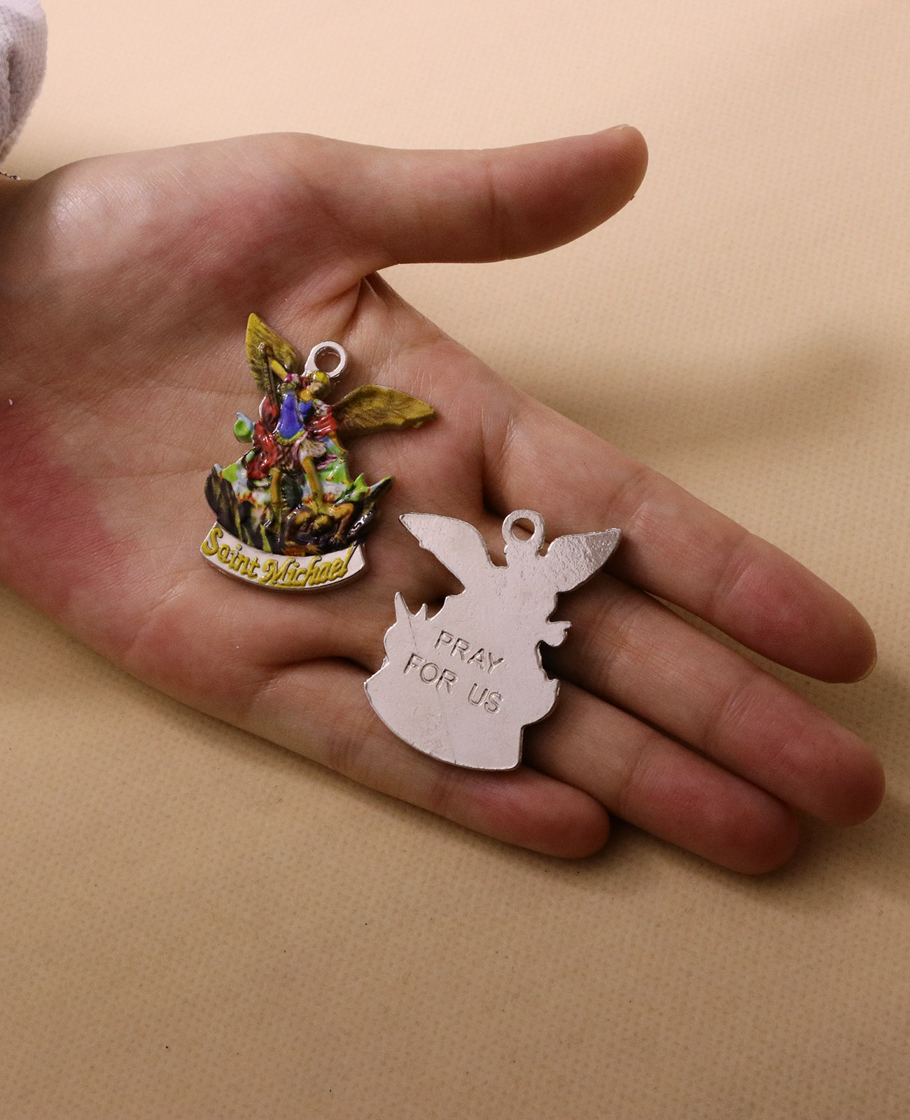 3Pcs Christian Saint Michael C - Jewelry Making Michaels ulasan dan harga