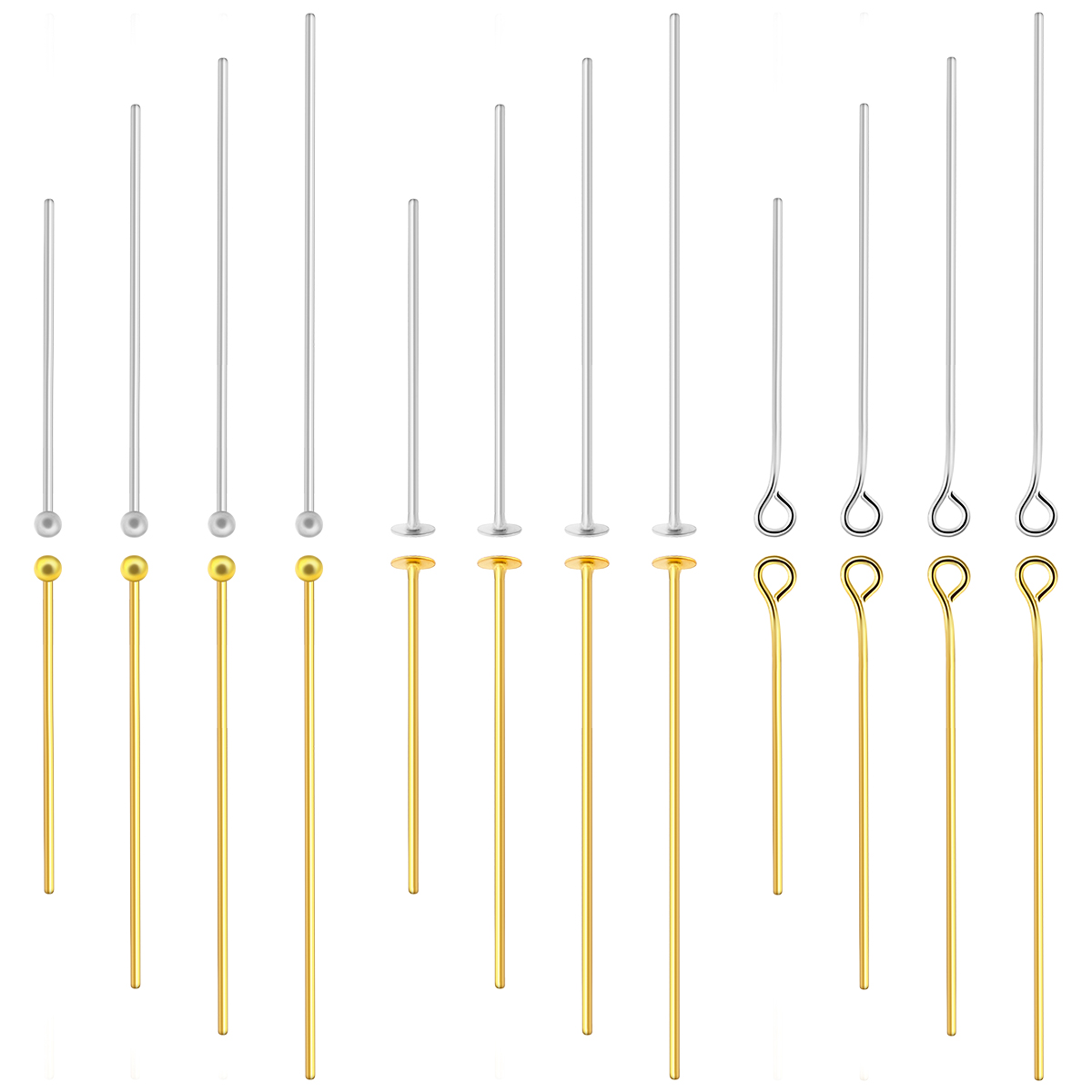 50-100pcs Stainless Steel Flat - Jewelry Making Eye Pins ulasan dan harga