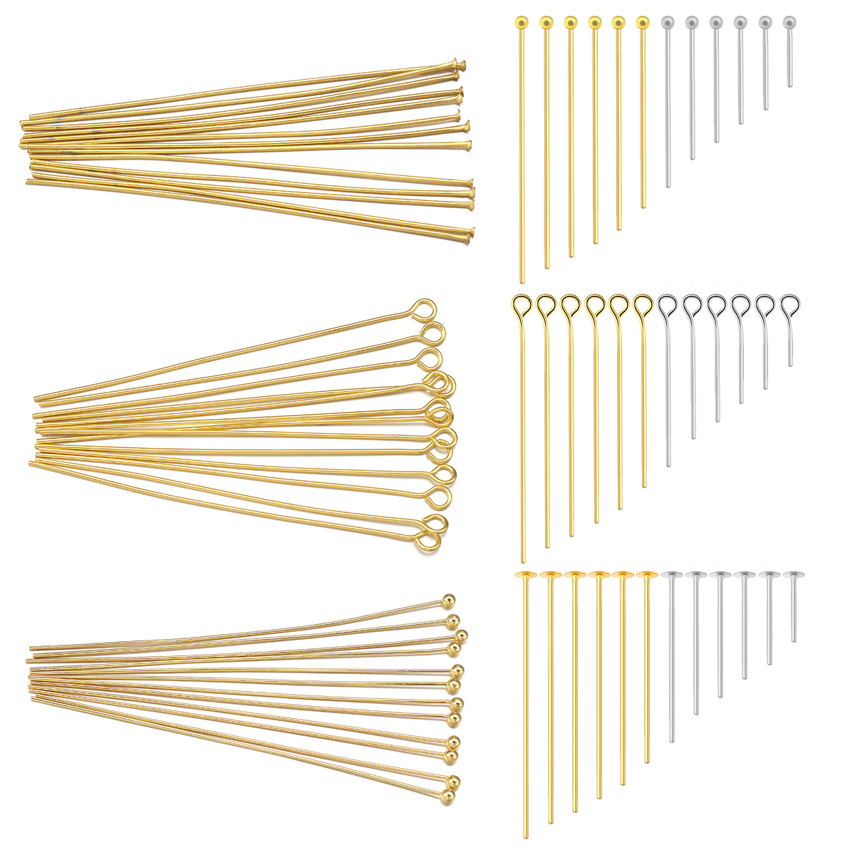 50-100pcs Stainless Steel Flat - Jewelry Making Eye Pins ulasan dan harga
