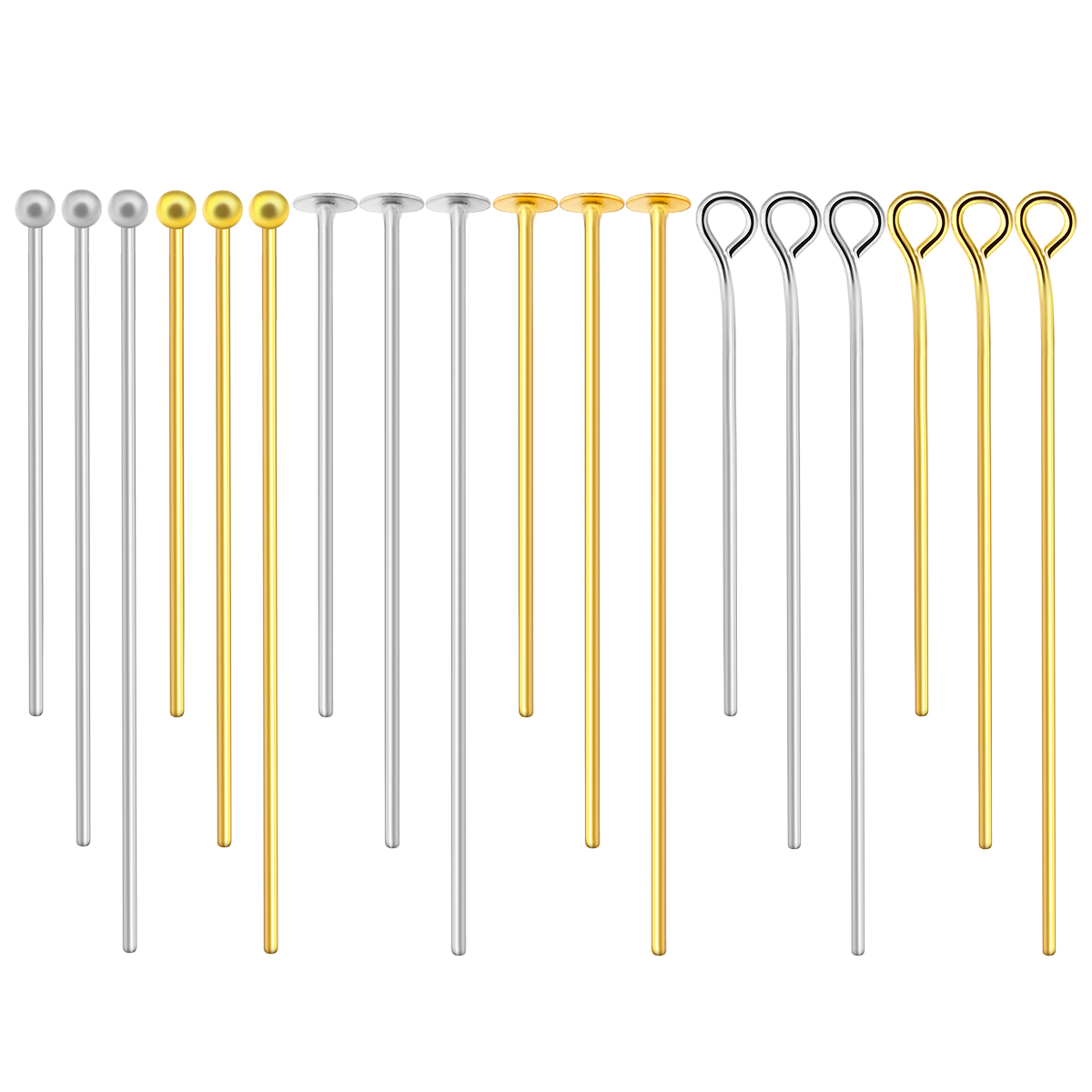 50-100pcs Stainless Steel Flat - Jewelry Making Eye Pins ulasan dan harga