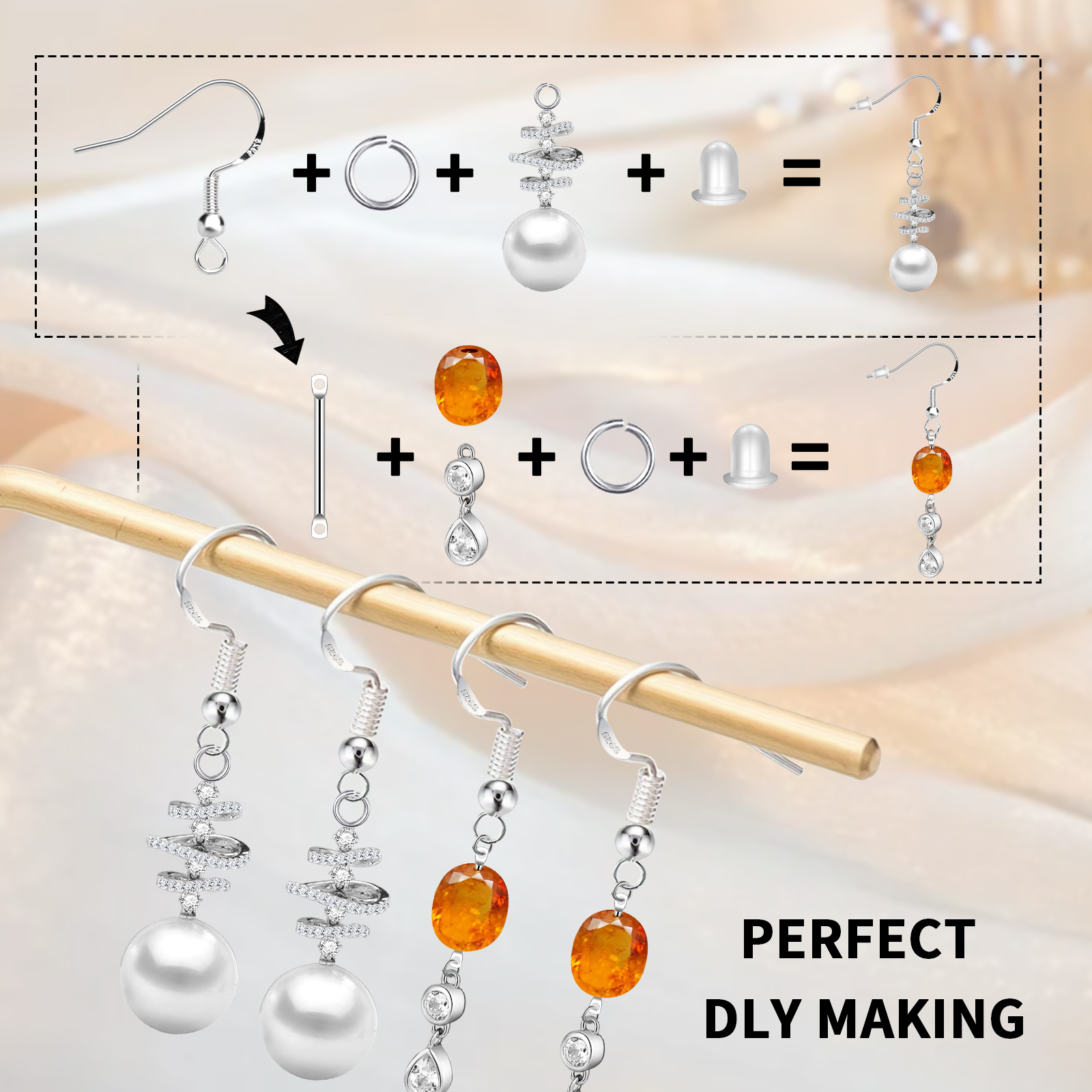 925 Silver/Gold Plated Earring - Jewelry Making Basics ulasan dan harga