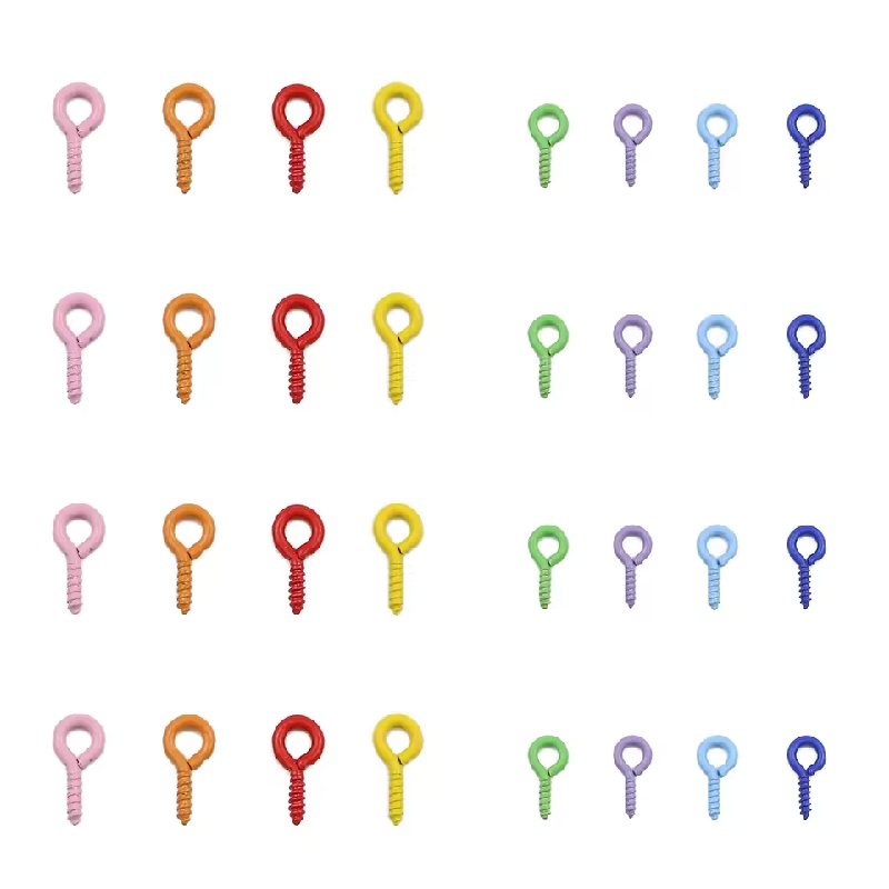 100pcs 5x10mm Colorful Screw E - Jewelry Making Eye Pins ulasan dan harga