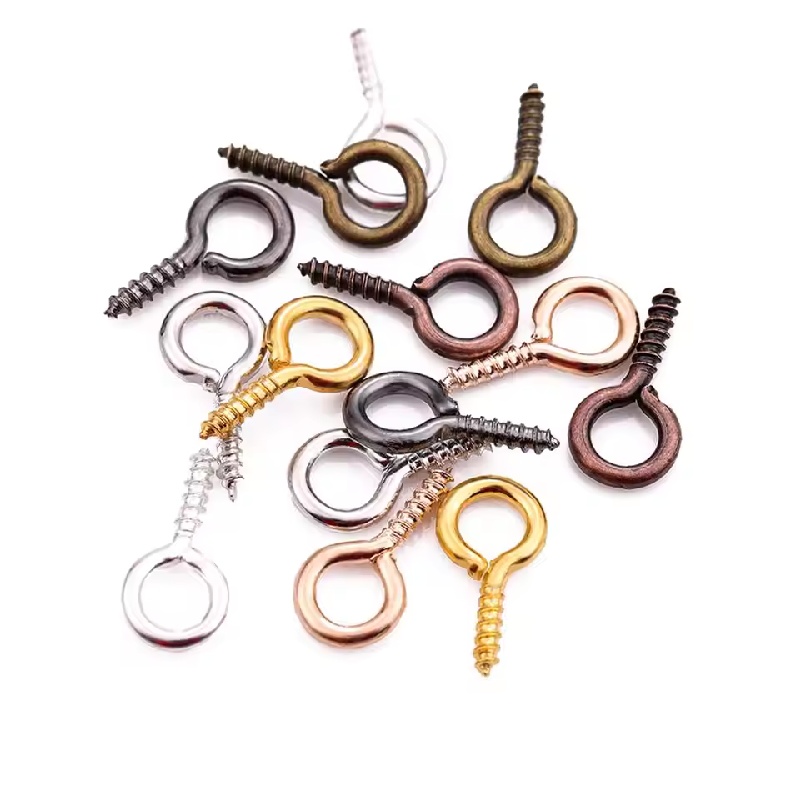 100pcs 5x10mm Colorful Screw E - Jewelry Making Eye Pins ulasan dan harga