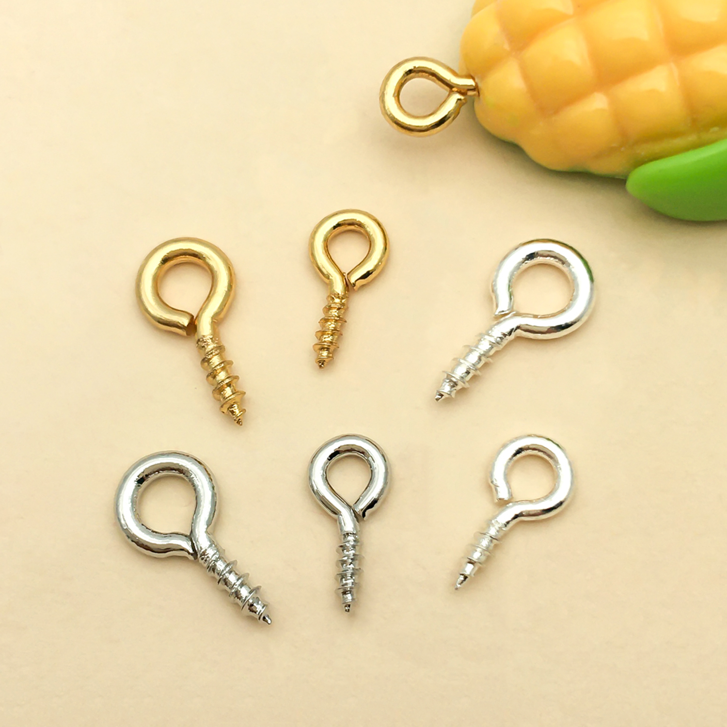 5pcs 18K gold-plated copper th - Jewelry Making Eye Pins ulasan dan harga
