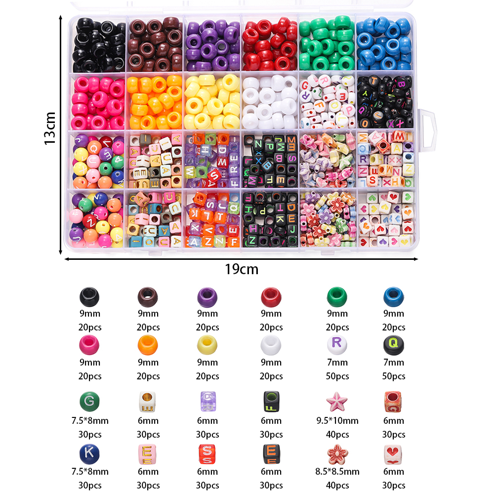 680pcs/Box Colorful Acrylic Po - Jewelry Making Basics ulasan dan harga