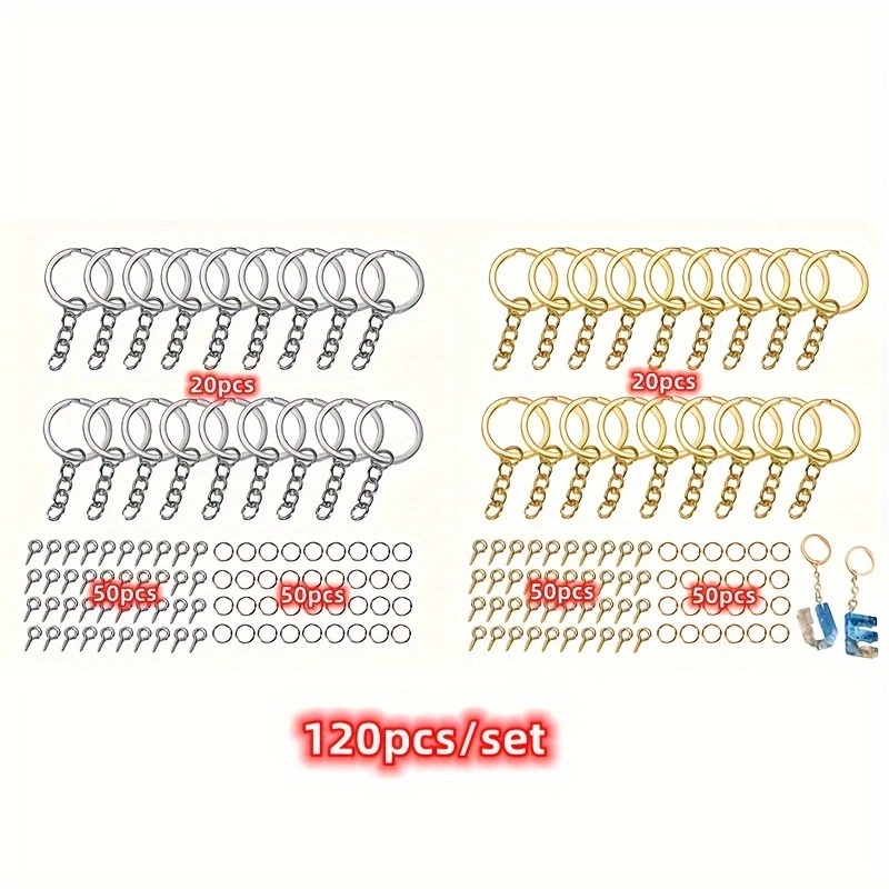 120pcs DIY Keychain Jump Rings - Jewelry Making Eye Pins ulasan dan harga