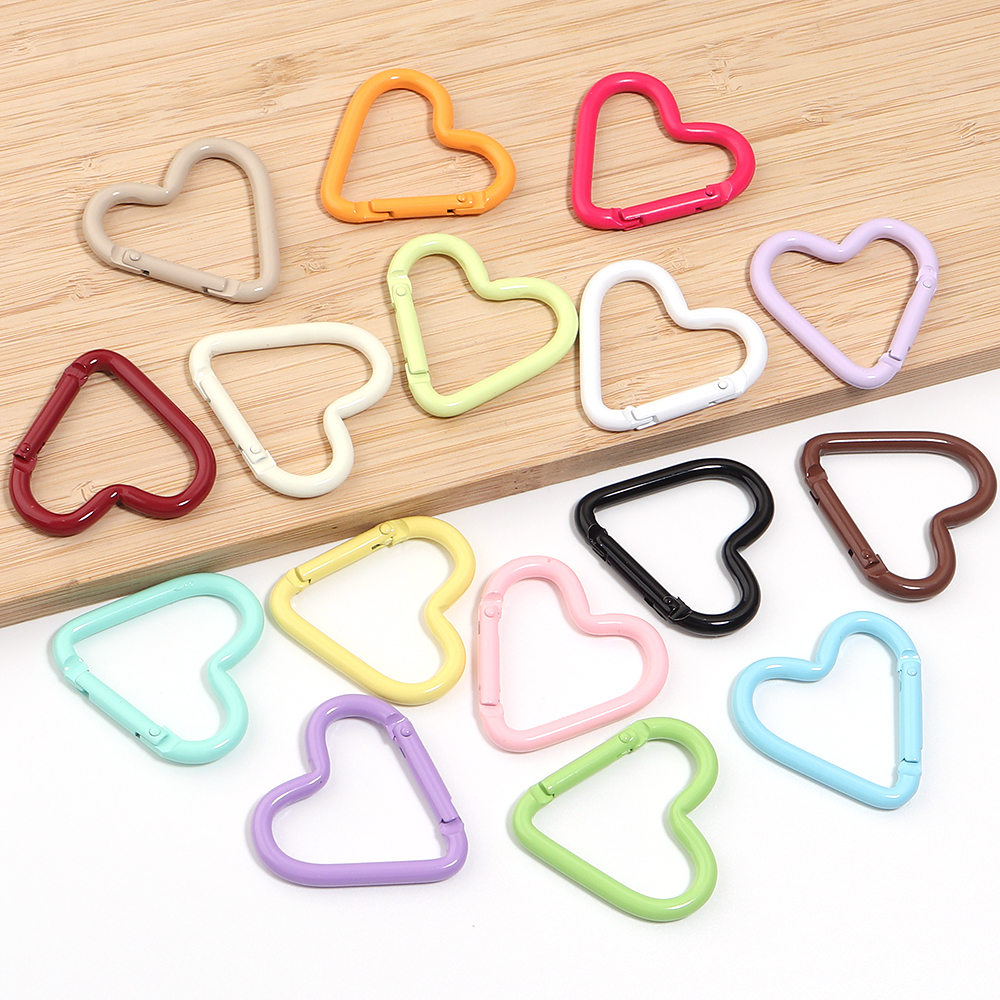 5pcs Colorful Heart-shaped Alu - Jewelry Making Basics ulasan dan harga