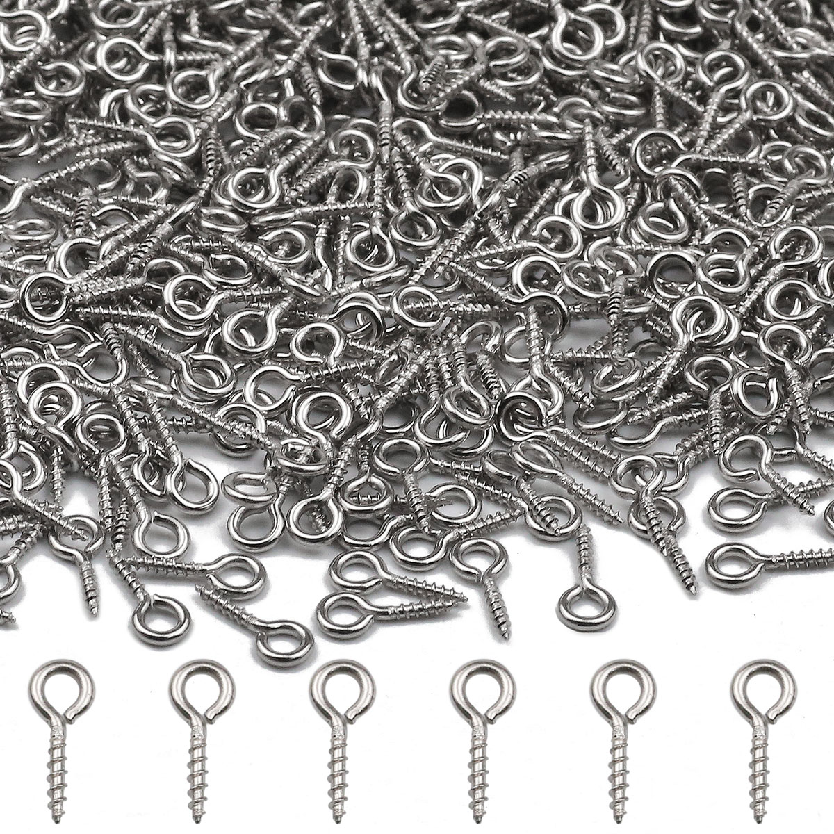 100pcs 4x8/5x10/5x12mm Stainle - Jewelry Making Eye Pins ulasan dan harga