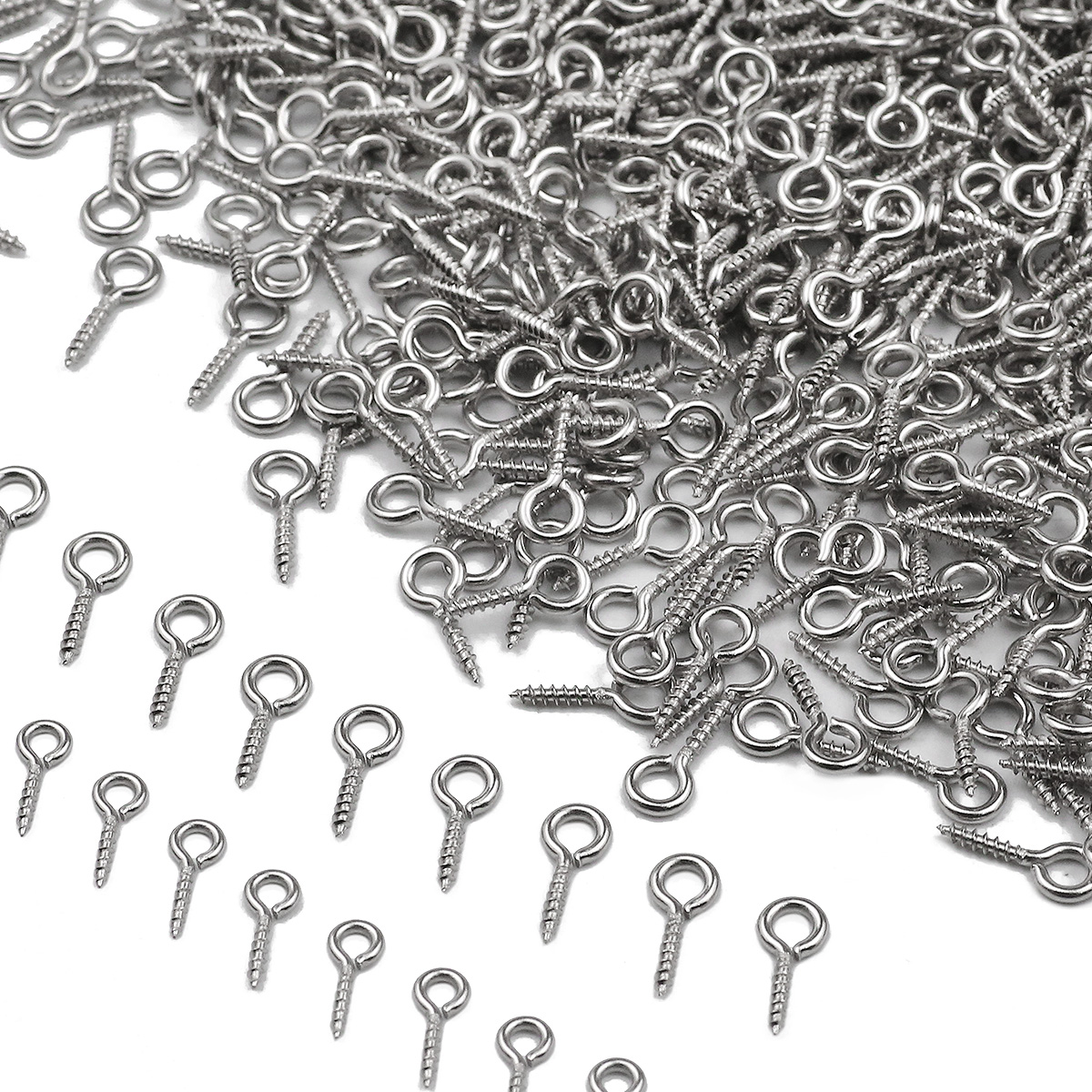 100pcs 4x8/5x10/5x12mm Stainle - Jewelry Making Eye Pins ulasan dan harga